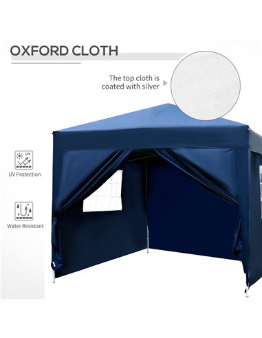 Outsunny Pop Up Gazebo Marquee, size (3m x 3m)-Blue