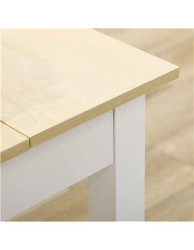 HOMCOM Dining Table for 4 to 6, Modern Kitchen Table with Wood Effect Tabletop, Thick Legs, 120cm, Oak Wood Grain 835-891V00WT