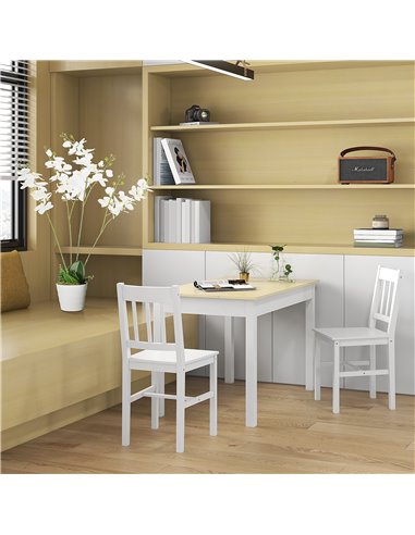 HOMCOM Dining Table for 4 to 6, Modern Kitchen Table with Wood Effect Tabletop, Thick Legs, 120cm, Oak Wood Grain 835-891V00WT
