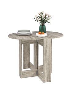 HOMCOM Space-saving Drop Leaf Table, Folding Dining Table for Small Space, Kitchen, Dining Room, Grey 835-319V80GY