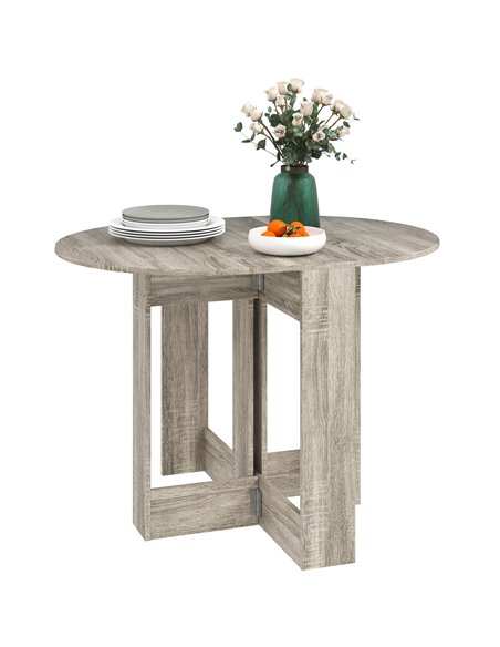 HOMCOM Space-saving Drop Leaf Table, Folding Dining Table for Small Space, Kitchen, Dining Room, Grey 835-319V80GY - pic 109376 | FastDaddyshop