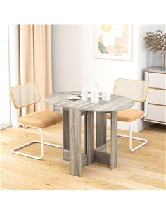 HOMCOM Space-saving Drop Leaf Table, Folding Dining Table for Small Space, Kitchen, Dining Room, Grey 835-319V80GY 2