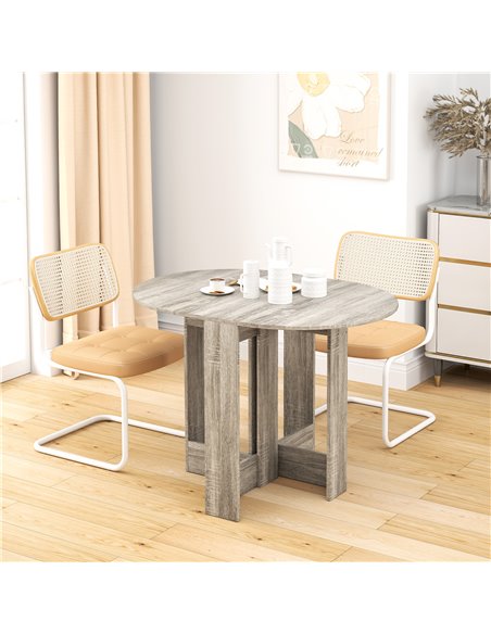 HOMCOM Space-saving Drop Leaf Table, Folding Dining Table for Small Space, Kitchen, Dining Room, Grey 835-319V80GY - pic 109377 | FastDaddyshop