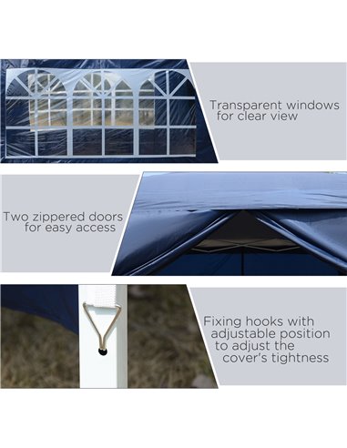 Outsunny Pop Up Gazebo Marquee, size (3m x 3m)-Blue