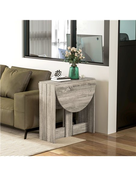 HOMCOM Space-saving Drop Leaf Table, Folding Dining Table for Small Space, Kitchen, Dining Room, Grey 835-319V80GY - pic 109382 | FastDaddyshop