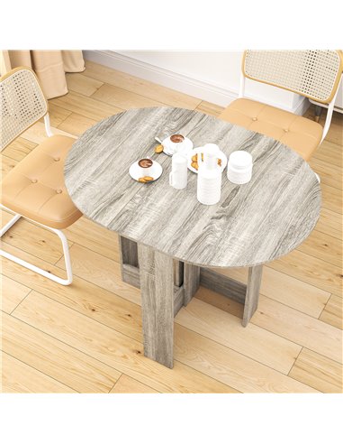 HOMCOM Space-saving Drop Leaf Table, Folding Dining Table for Small Space, Kitchen, Dining Room, Grey 835-319V80GY