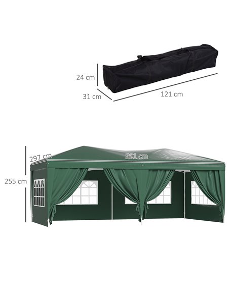 Outsunny 3 x 6m Garden Heavy Duty Water Resistant Pop Up Gazebo Marquee Party Tent Wedding Canopy Awning-Green - pic 10941 | FastDaddyshop