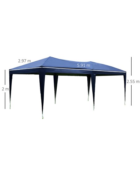 Outsunny 3 x 6m Garden Heavy Duty Water Resistant Pop Up Gazebo Marquee Party Tent Wedding Canopy Awning-Blue - pic 10949 | FastDaddyshop