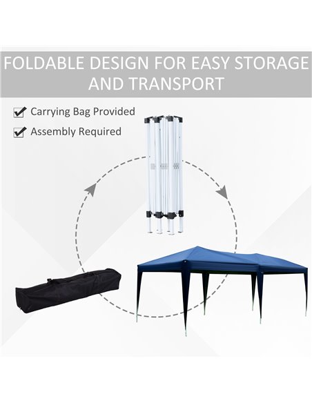 Outsunny 3 x 6m Garden Heavy Duty Water Resistant Pop Up Gazebo Marquee Party Tent Wedding Canopy Awning-Blue - pic 10951 | FastDaddyshop
