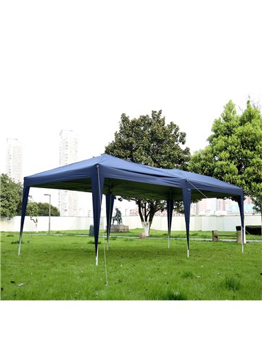 Outsunny 3 x 6m Garden Heavy Duty Water Resistant Pop Up Gazebo Marquee Party Tent Wedding Canopy Awning-Blue