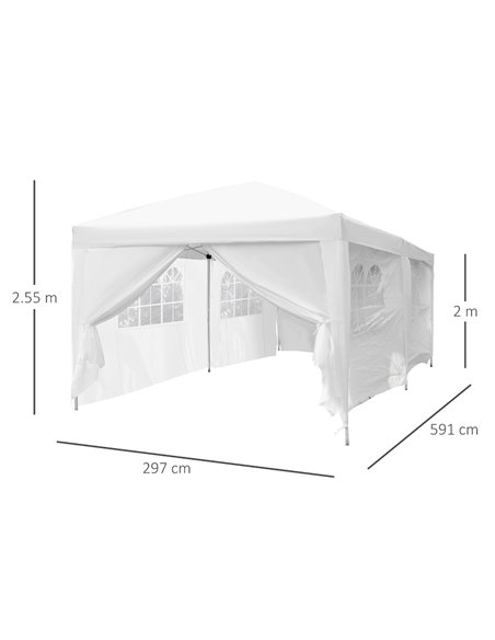 Outsunny Pop Up Gazebo Marquee, size(6m x 3m)-White - pic 10957 | FastDaddyshop