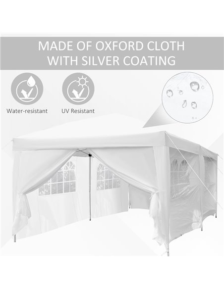 Outsunny Pop Up Gazebo Marquee, size(6m x 3m)-White - pic 10958 | FastDaddyshop