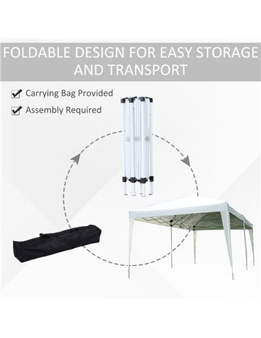 Outsunny Pop Up Gazebo Marquee, size(6m x 3m)-White