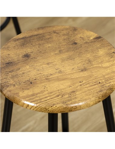 HOMCOM Five-Piece Industrial-Style Bar Table Set - Brown/Black 835-890V00RB