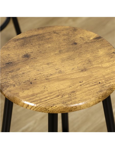 HOMCOM Five-Piece Industrial-Style Bar Table Set - Brown/Black 835-890V00RB - pic 109599 | FastDaddyshop