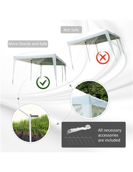 Outsunny Pop Up Gazebo Marquee, size(6m x 3m)-White - pic 10960 | FastDaddyshop