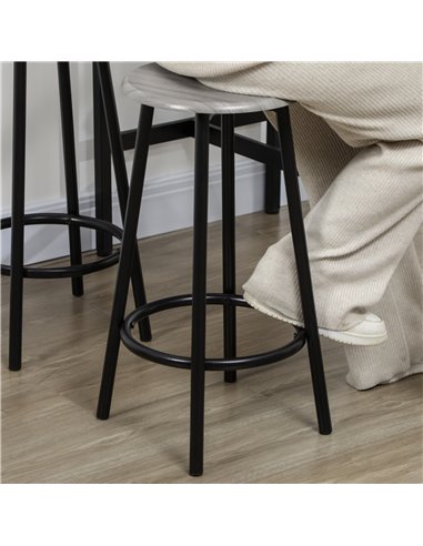 HOMCOM Five-Piece Industrial-Style Bar Table Set - Grey/Black 835-890V00GY