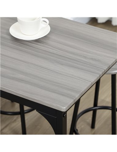 HOMCOM Five-Piece Industrial-Style Bar Table Set - Grey/Black 835-890V00GY