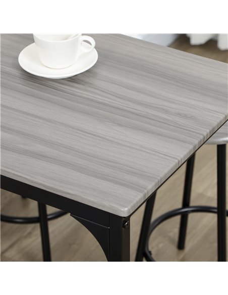 HOMCOM Five-Piece Industrial-Style Bar Table Set - Grey/Black 835-890V00GY - pic 109609 | FastDaddyshop