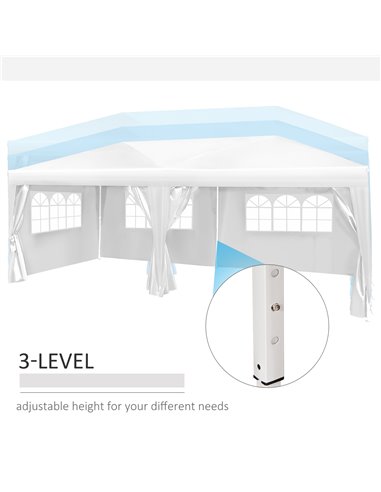 Outsunny Pop Up Gazebo Marquee, size(6m x 3m)-White