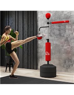 HOMCOM 3-in-1 Boxing Punching Bag, Freestanding with 2 Speed Bals, 360° Reflex Bar, 160-230cm Adjustable Height, Red A91-120V00R 2