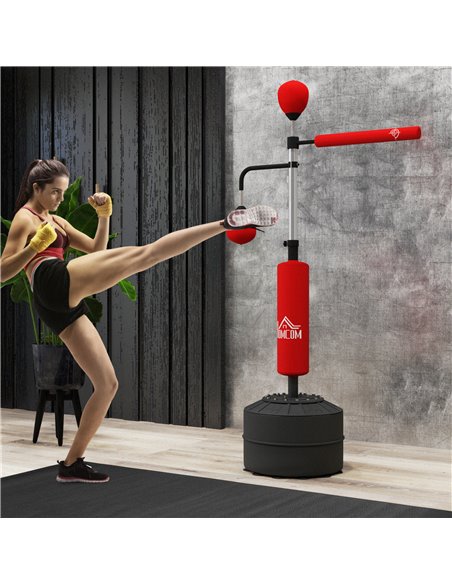 HOMCOM 3-in-1 Boxing Punching Bag, Freestanding with 2 Speed Bals, 360° Reflex Bar, 160-230cm Adjustable Height, Red A91-120V00R - pic 109620 | FastDaddyshop