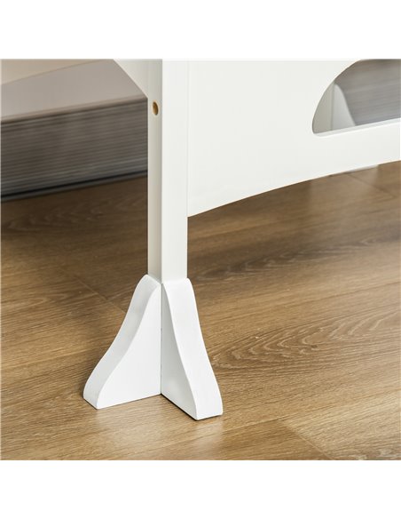 HOMCOM Kids Step Stool Toddler Kitchen Stool with Blackboard Lockable Handrail for Kids Kitchen Counter White 312-058WT - pic 109635 | FastDaddyshop