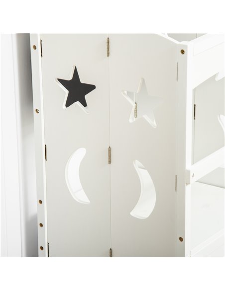 HOMCOM Kids Step Stool Toddler Kitchen Stool with Blackboard Lockable Handrail for Kids Kitchen Counter White 312-058WT - pic 109636 | FastDaddyshop