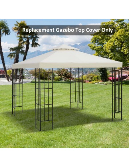 Outsunny 3x3 m Gazebo Covers Replacement Canopy, Cream White - pic 10964 | FastDaddyshop