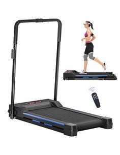 HOMCOM Folding Motorised Home Treadmill Walking Machine with LCD Monitor, Blue A90-131V70BU