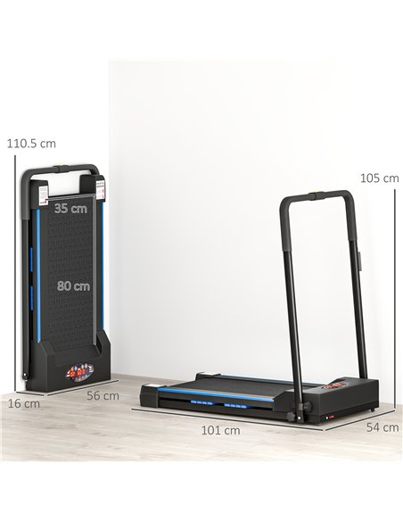 HOMCOM Folding Motorised Home Treadmill Walking Machine with LCD Monitor, Blue A90-131V70BU - pic 109720 | FastDaddyshop