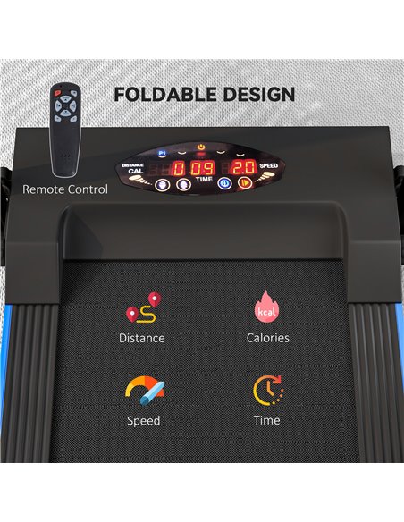 HOMCOM Folding Motorised Home Treadmill Walking Machine with LCD Monitor, Blue A90-131V70BU - pic 109723 | FastDaddyshop