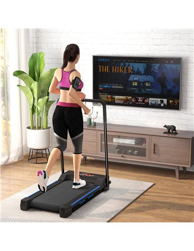 HOMCOM Folding Motorised Home Treadmill Walking Machine with LCD Monitor, Blue A90-131V70BU