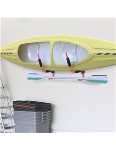HOMCOM Kayak Canoe Heavy Duty Wall Mounted Storage Holder Rack Heavy Duty Storing Hangers Red A32-003 2