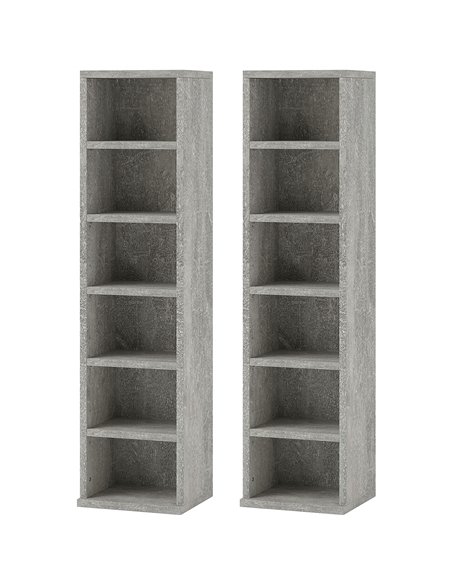 HOMCOM Set of Two 102 CD Storage Units - Cement Grey 833-872V00LG - pic 109745 | FastDaddyshop