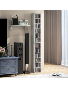 HOMCOM Set of Two 102 CD Storage Units - Cement Grey 833-872V00LG 2