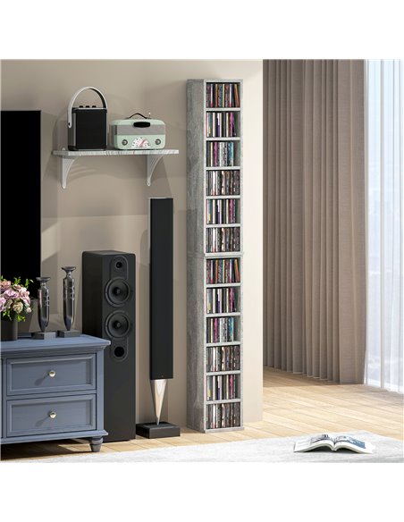 HOMCOM Set of Two 102 CD Storage Units - Cement Grey 833-872V00LG - pic 109746 | FastDaddyshop