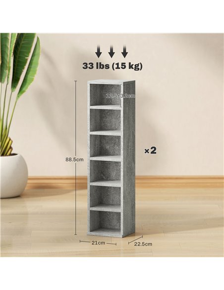 HOMCOM Set of Two 102 CD Storage Units - Cement Grey 833-872V00LG - pic 109747 | FastDaddyshop