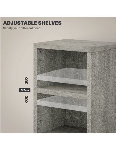 HOMCOM Set of Two 102 CD Storage Units - Cement Grey 833-872V00LG