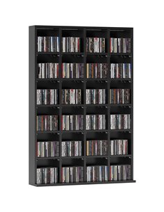 HOMCOM CD Storage Unit with Adjustable Shelves, 89 x 130.5 cm, Black 831-040V80BK