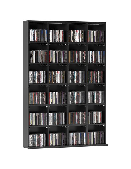 HOMCOM CD Storage Unit with Adjustable Shelves, 89 x 130.5 cm, Black 831-040V80BK - pic 109754 | FastDaddyshop