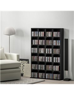 HOMCOM CD Storage Unit with Adjustable Shelves, 89 x 130.5 cm, Black 831-040V80BK 2