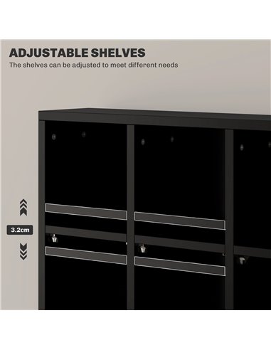 HOMCOM CD Storage Unit with Adjustable Shelves, 89 x 130.5 cm, Black 831-040V80BK