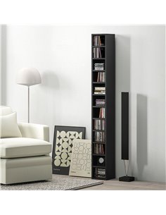 HOMCOM 204 CD Tall Narrow Media Storage Tower - Black 833-135V80BK 2