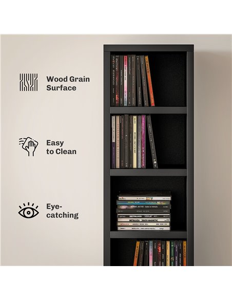 HOMCOM 204 CD Tall Narrow Media Storage Tower - Black 833-135V80BK - pic 109776 | FastDaddyshop