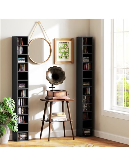 HOMCOM 204 CD Tall Narrow Media Storage Tower - Black 833-135V80BK - pic 109778 | FastDaddyshop