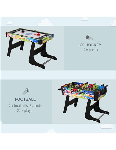 HOMCOM Folding Multi Gaming Table 4 in 1 Hockey, Football Table, Table Tennis, Billiards For Play Fun A70-048