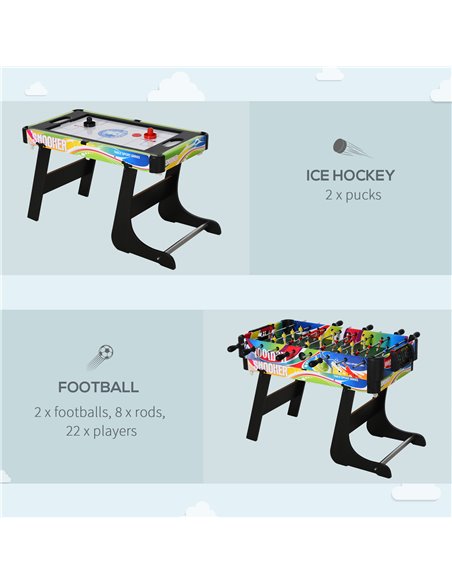 HOMCOM Folding Multi Gaming Table 4 in 1 Hockey, Football Table, Table Tennis, Billiards For Play Fun A70-048 - pic 109795 | FastDaddyshop