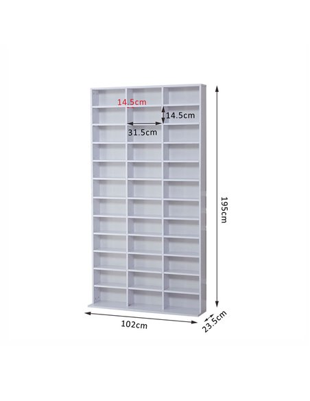 HOMCOM 33 Adjustable Compartment Storage Unit - White 836-014WT - pic 109837 | FastDaddyshop