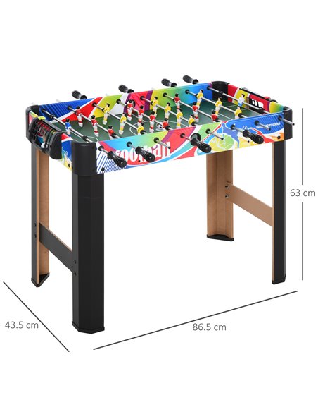 HOMCOM 2.8FT Football Foosball Gaming Table Soccer For Kids Indoor Play Fun Sports Game A70-051 - pic 109936 | FastDaddyshop